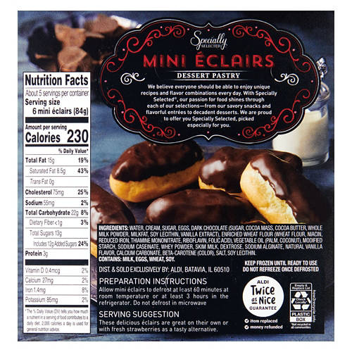 Specially Selected Mini Eclairs Dessert Pastries, 30 count